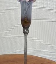 Designer Glas Kerzenständer VERA WALTHER Original-Etikett um 1980 - 1990 O88