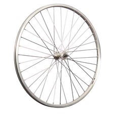 Laufrad 26 Zoll Vorderrad Fahrrad Hohlkammerfelge Edelstahl Speichen vorn silber