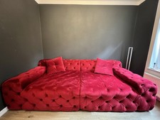 Rotes Samt Sofa 3 Sitzer