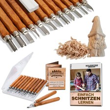 HOLZWURM Schnitzwerkzeug-Set 12-tlg inkl. Anleitung