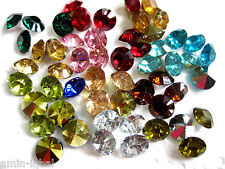 50 Strass Steine Spitz-Boden,Glitzersteine,10mm,zum Basteln,Farbe wählbar,ss45