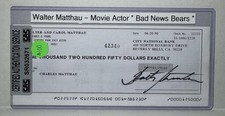 Walter Matthau Signed Check