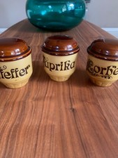 DISHWASHER SAFE. DDR. GEWÜRZDOSEN. 3 STÜCK. BRAUN. VINTAGE