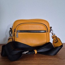 L.CREDI Tasche Umhängetasche Gelb Damen – 2 Reißverschlüsse – Top Zustand