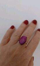 Großer PINK ROSA ACHAT DAMEN RING 925 Silber Gr.59 18,8mm mit Einschluss 