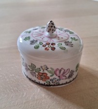 FÜRSTENBERG, Porzellandose mit Deckel,  handbemalt