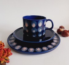Melitta Stockholm Kobaltblau Gedeck Teller Tasse Untertasse Vintage 70er