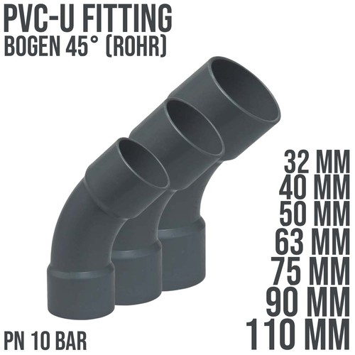 Pvc klebe fittings - fittings, 45°