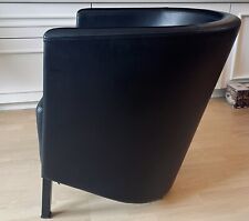 Moroso Novecento Sessel Klein Bezug Leder Nero 0064 Cat. T Gestell Buche Schwarz