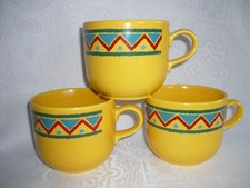 Tasse XXL 500 ml gelb bunt Staffordshire England