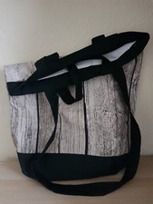 Sehr große Einkaufstasche Stoffbeutel - Stoff Holzmaserung von Ikea - Handmade