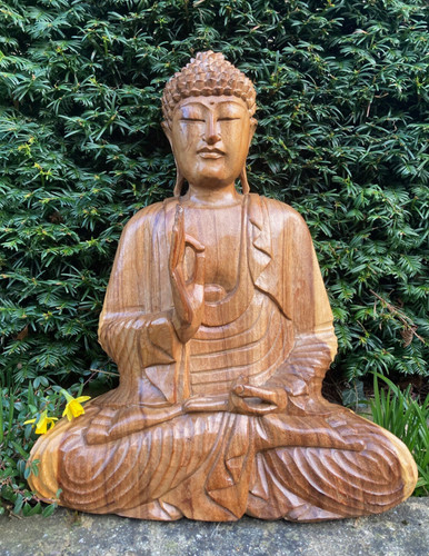 50cm holz buddha mönch - holz,