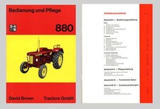 DAVID BROWN Schlepper 880  Betriebsanleitung Traktor Original 