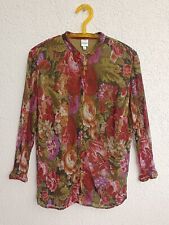 DW-SHOP Damenbluse, Mehrfarbiges Blumendekor, Größe 48/50, Viskose, 1A Zustand