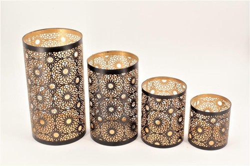 Windlicht romantic gold 4er - gold,
