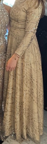 Abendkleid beige gold mit - abendkleid, in