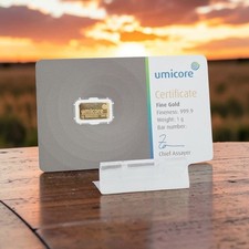 1 g Goldbarren Karte Umicore