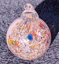 Mundgeblasene Glaskugel zum Hängen, Fenster Dekoration, ca. 7 cm, Rosa Rot