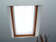 Handarbeit  Scheibengardinen Weiß glatt 100cm Spanngardine 98cm hoch Dachfenster