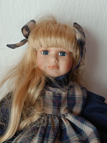 Porzellanpuppe mädchen blond - mädchen,