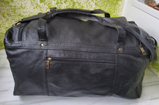 Reisetasche schwarz groß echtes Leder (Büffel?) wie Neu, von 2009