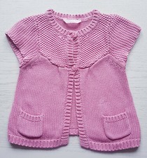 SMILE (UK) tolle BABY Mädchen Strickjacke Gr 86 KURZarm BAUMWOLLE Taschen TOP
