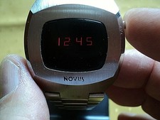 NOVUS DOT MATRIX Vintage LED Uhr ALL Edelstahl 36x40mm