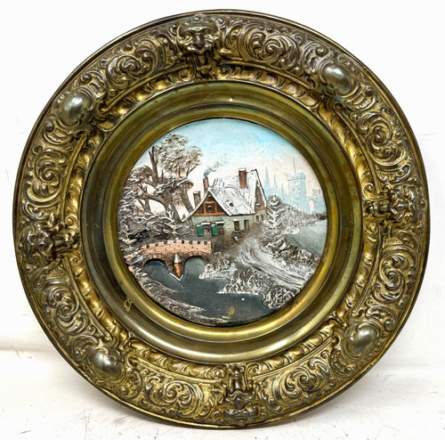 Wandbild landschaft messing - wandbild,