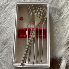 WMF 90 18 Kuchengabeln Modell Zürich Silberauflage, 6 Stück , Besteck Versilbert