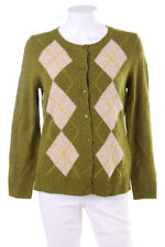 Christian Berg Strickjacke Schurwolle Argyle Rauten Muster D 36 olivgrün