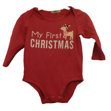 Roter Body Langarm "My first christmas" mit Elch GR. 92 UNISEX tragbar