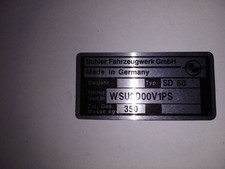 Typenschild Schild Lastendreirad SD50 SD 50 oldtimer Suhler Fahrzeugwerk S104