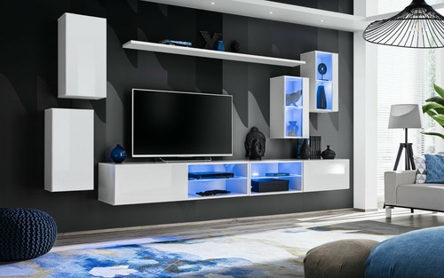 Wohnwand rosa schrankwand led - wohnwand,