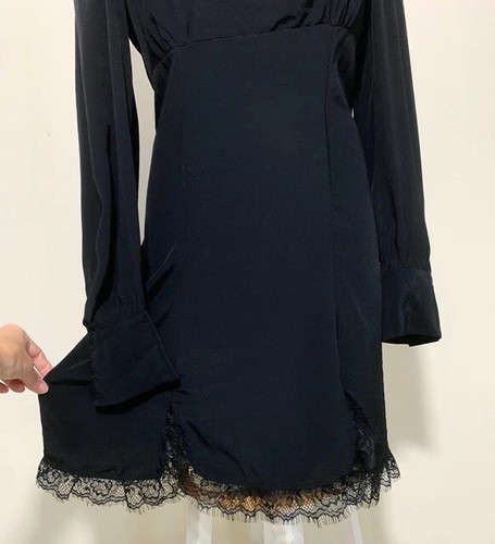 Zara satin kleid langarm - zara,