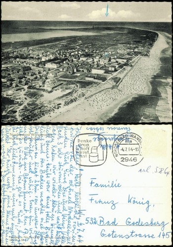 Ansichtskarte wangerooge - ansichtskarte,