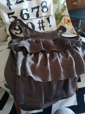 Top BOHO Rüschen RÜCKEN TAUBE 38 40 M L WIE SEIDE Bluse Tunika Italy Style satin