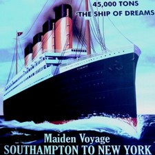 TITANIC Altes Blechschild USA um 1995 PERFEKT Crash Schiff Fahrt WHITE STAR LINE