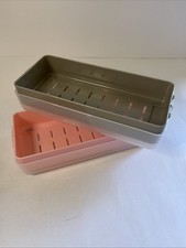 Stylex Lern- und Karteikartenbox -21x9x7cm  - 2er Pack- grün u Rosa (H079)