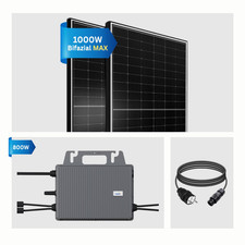 Balkonkraftwerk 1000W Bifazial Solaranlage mit 800W TSUN Wechselrichter