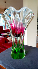 Große schwere Glas Vase -