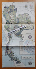 Nostalgie Faltkarte THAILAND Plan Poster Wandbild Dekoration 27/54 cm