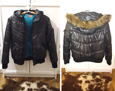 Shiny Hooded Jacke; Winter Stepp Jacket | schwarz & türkis | Gr: 36,38,40 | NEUw