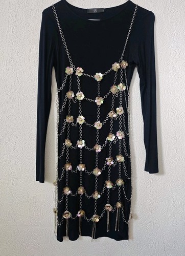 Zara kette top gold pailletten - zara,