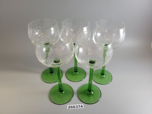 Wein gläser grüner stiel - 5x,