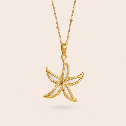18k gold seestern halskette - 18k,
