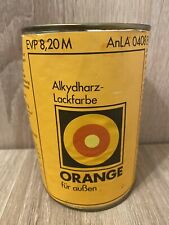 Original DDR Alkydharz Lack Farbe für Außen Orange VEB Lackfabrik Köthen 0,6 L