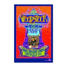 Woodstock 1969 Buntes Festival Poster Poster 40x60 cm, One size, Weiß