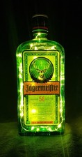 Jägermeister Flaschenlampe mit 80 LEDs Warmweiß Upcycling Lampe Geschenk Idee