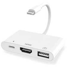 Neu 3 In 1 USB Lightning zu OTG Digital AV Adapter mit HDMI und E2P3 R4B9