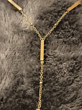 NEU 50cm Lariat Kette 18k Gold